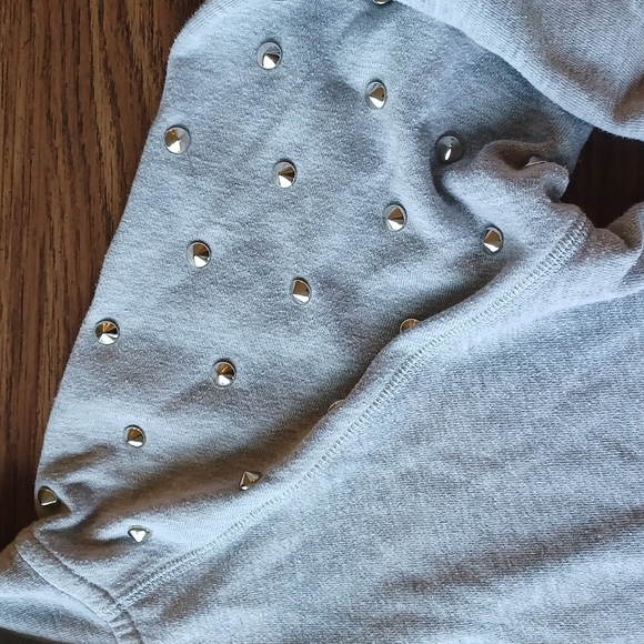 RUBBER DOLL front zip hoodie, crop style, Ombre gray & blue - Picture 2 of 5